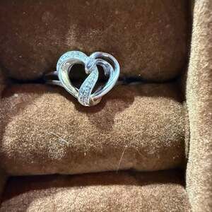 Sterling Silver Diamond Heart Ring